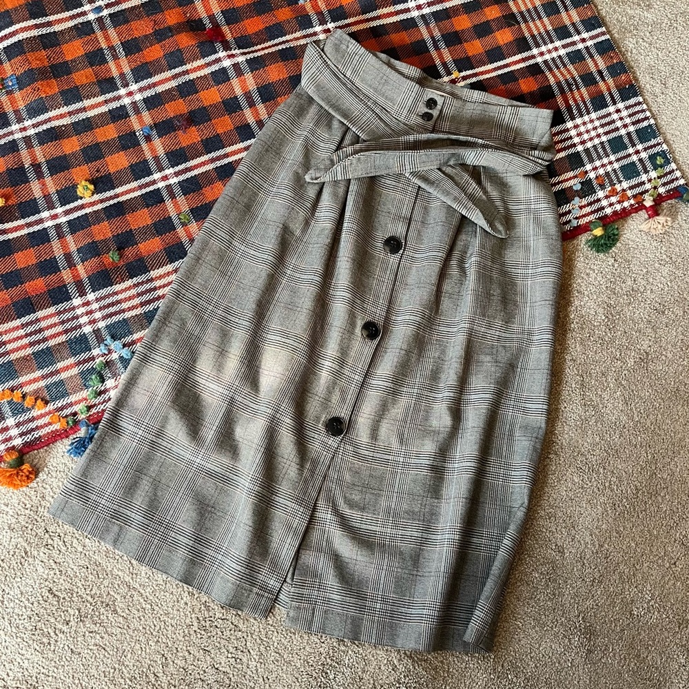 Zara plaid midi skirt
